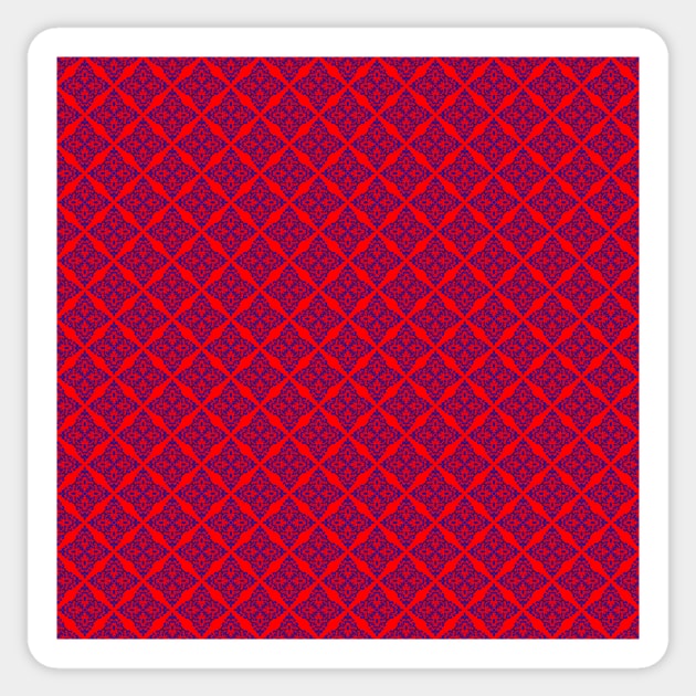 Blue Tile Pattern Red background Sticker by Travel Designs